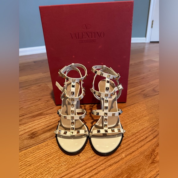 Valentino Rock Stud Block Sandal - Picture 1 of 7